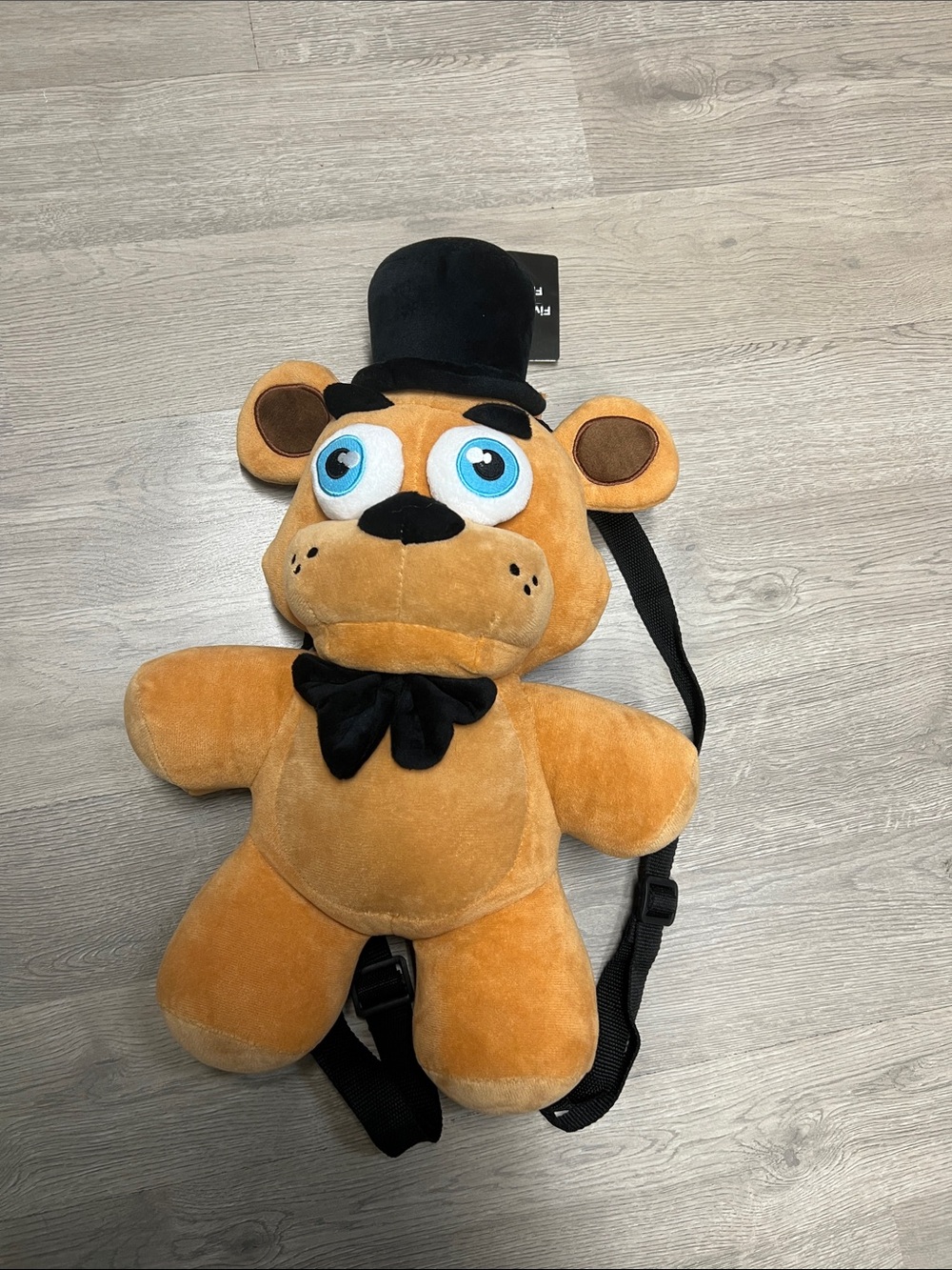 Five Nights Plush Bear Backpack - Tan Plush Character with Black Hat